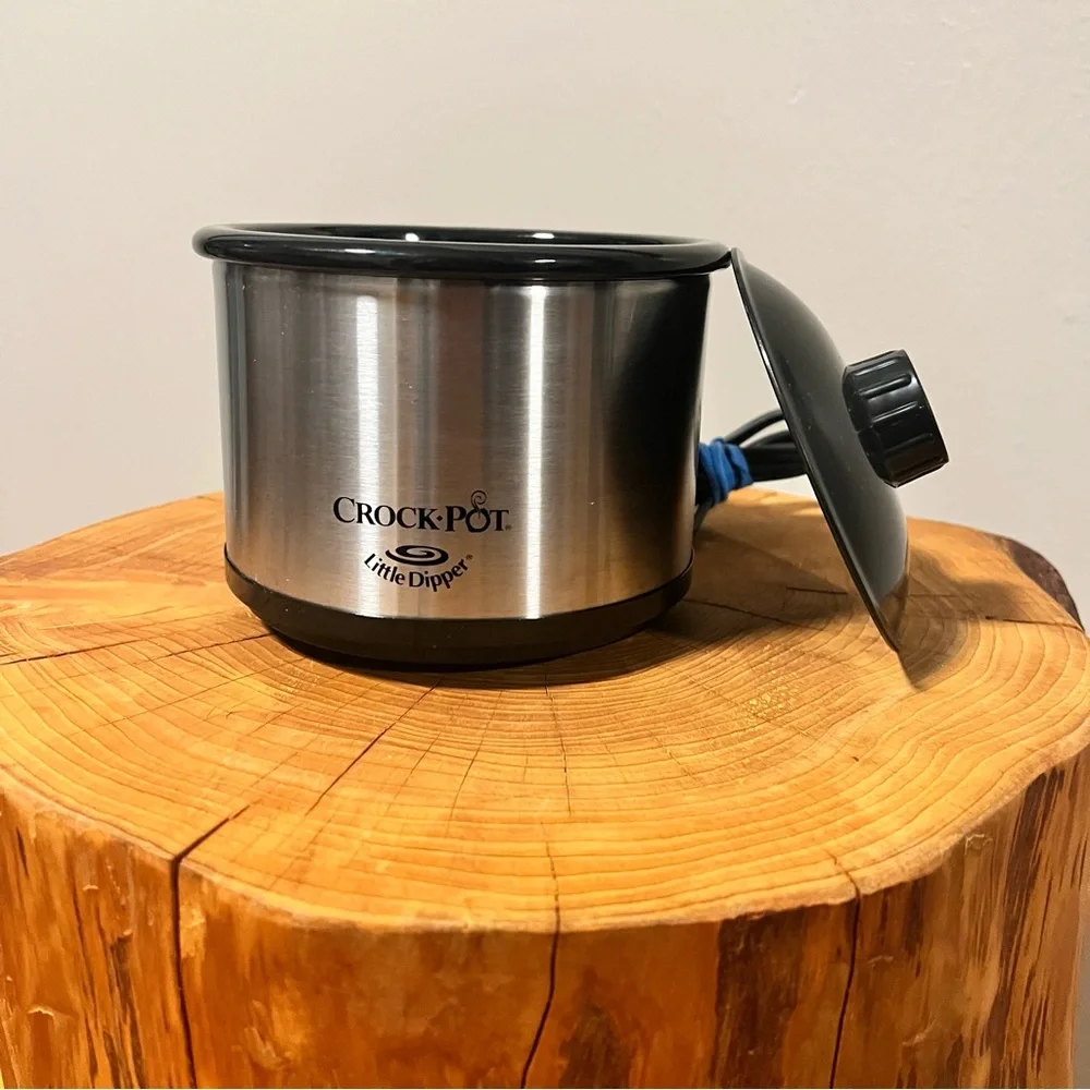 Crock-Pot Little Dipper Mini Slow Cooker Dip Pot Fondue Silver/Black